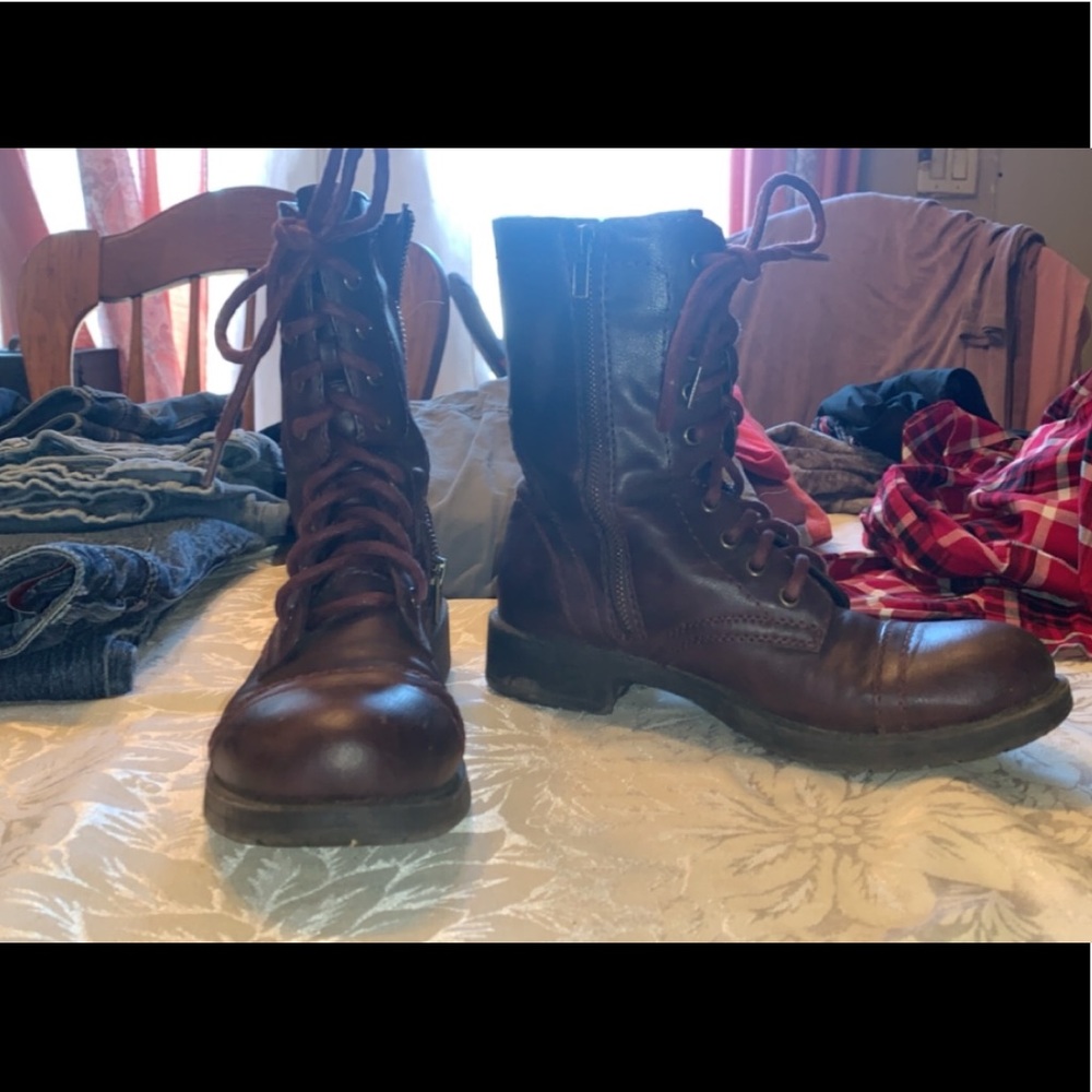 Burgundy boots